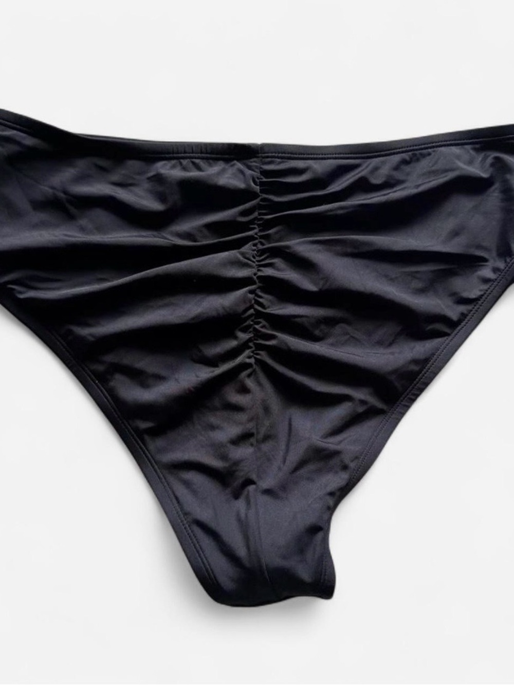 NWT sofia vergara Black Ruched Bikini Bottom